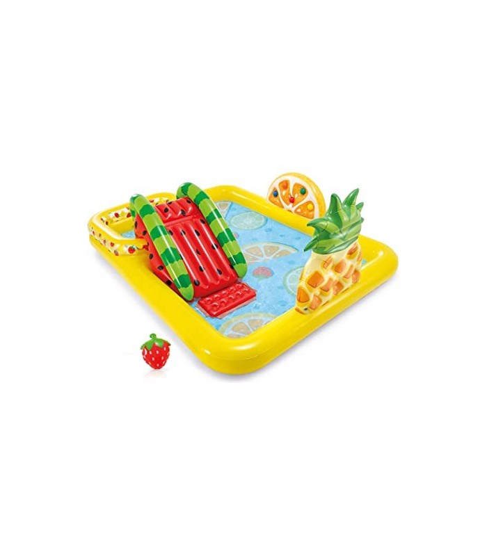 Intex Piscina inflable con  Centro de juegos frutas con tobogán y pulverizador