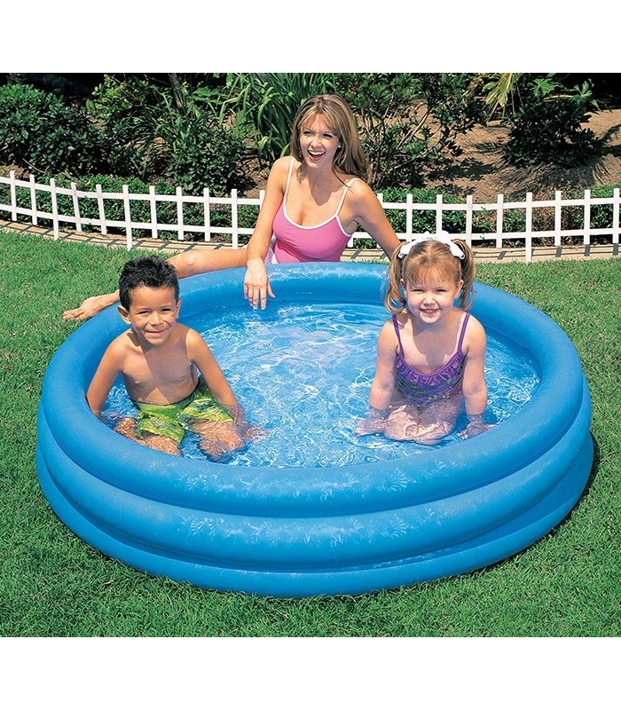 INTEX - Piscina inflable circular celeste 3 anillos 168 x 38 CM