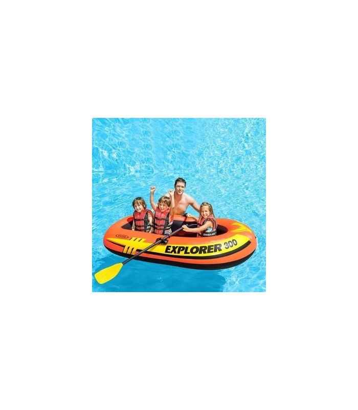 Intex - Bote inflable modelo Explorer Capacidad 186 kg con inflador y remos