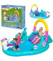 Piscina Para Niños Incluye Tobogan Inflable Capacidad 220 L - 2.74 M X 1.98 M X 1.37 M
