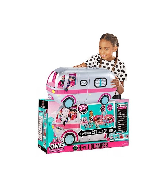LOL Surprise OMG 4-en-1 Glamper Fashion Camper con más de 55 sorpresas