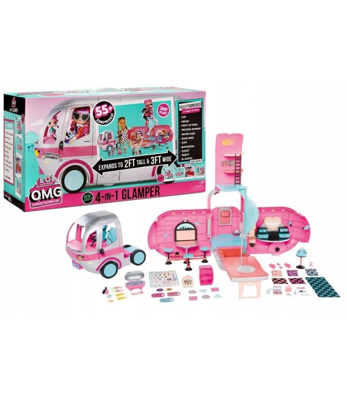 LOL Surprise OMG 4-en-1 Glamper Fashion Camper con más de 55 sorpresas