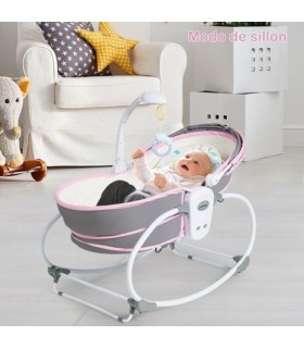 Silla Mecedora y Moisés 5 en 1 de Lujo - ROSADO