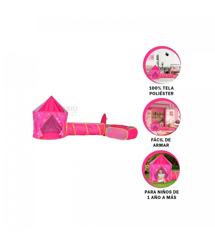 CASTILLO DE TELA 3 EN 1 Infantil  - Rosado