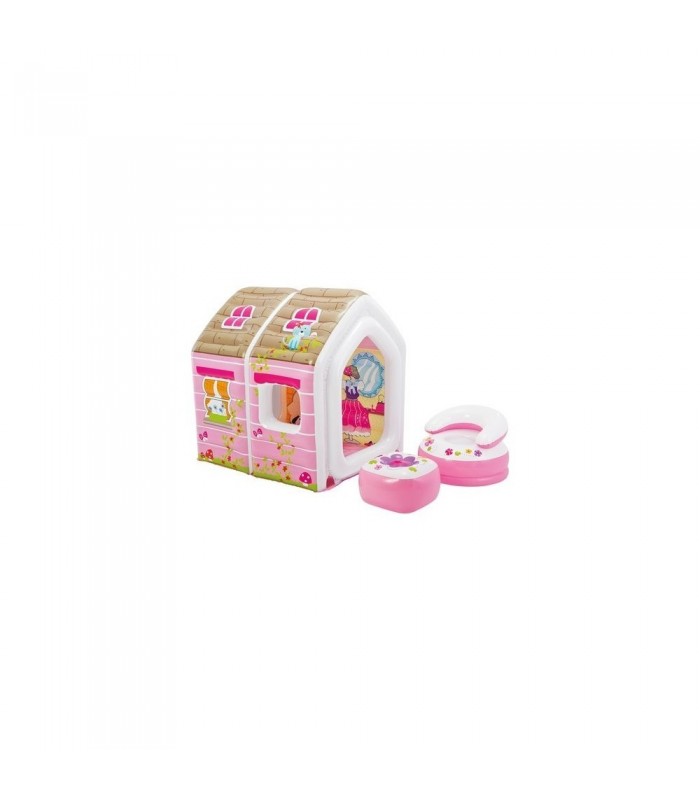 Casita de princesas para jugar incluye sillon y puf - Intex