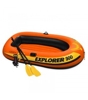 Intex - Bote inflable modelo Explorer Capacidad 186 kg con inflador y remos