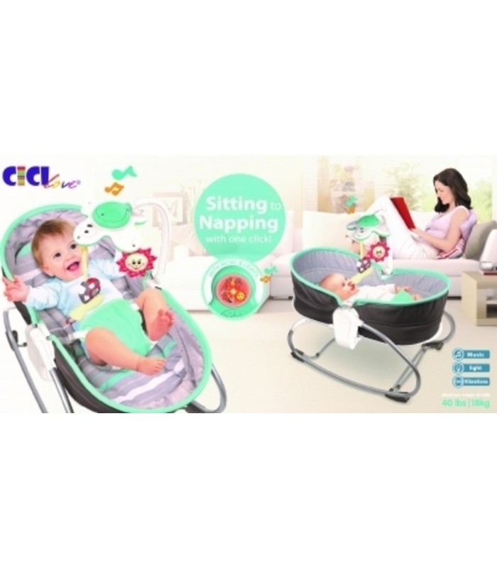 Mecedor Portátil 3 en 1 ROCKER NAPPER - VERDE