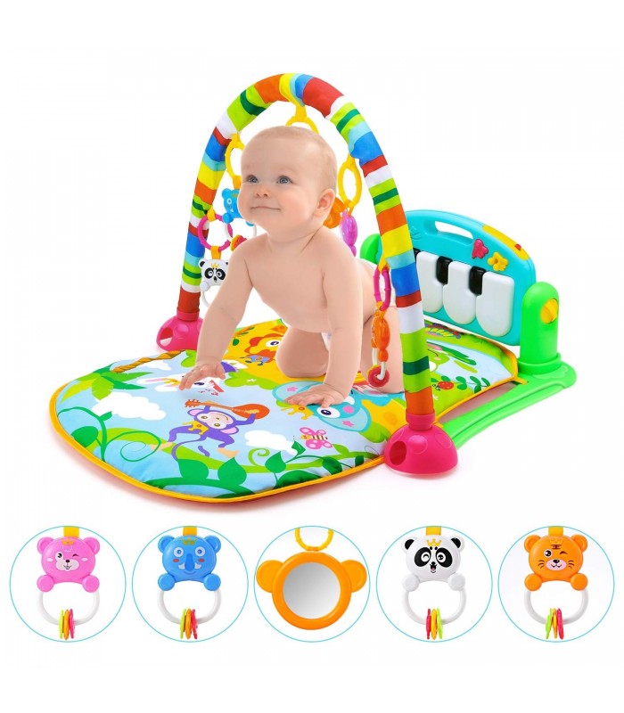 Gimnasio de Bebe con Piano Para Patear Verde