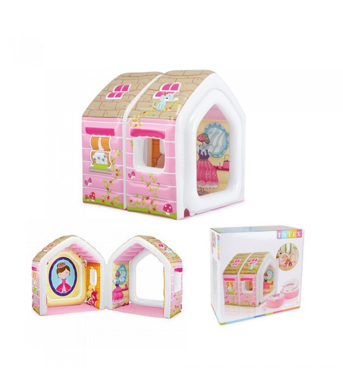 Casita de princesas para jugar incluye sillon y puf - Intex