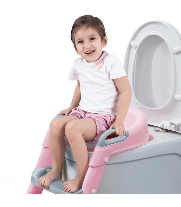 Asiento De Entrenamiento Para Niños con Escalera Rosado