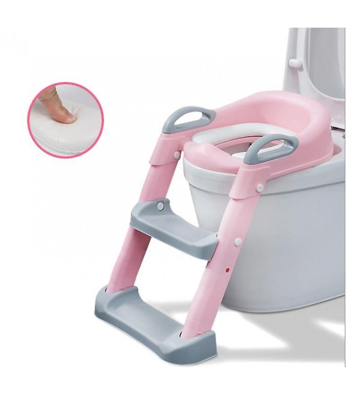 Asiento De Entrenamiento Para Niños con Escalera Rosado