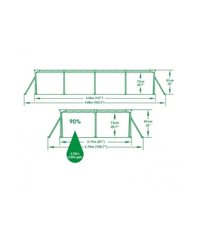 Piscina Estructural 400x211x81cm Bestway
