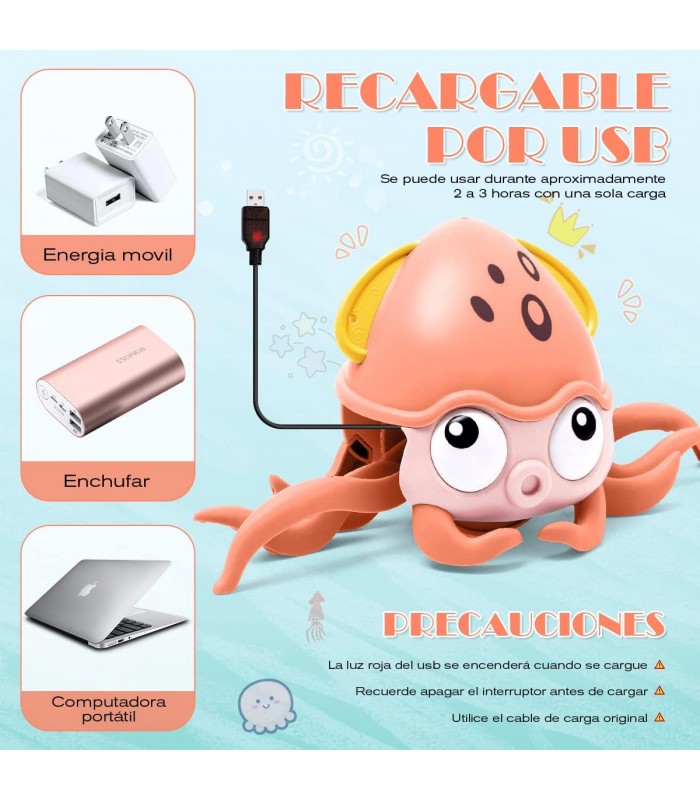 PULPO BAILARIN RECARGABLE CON SENSOR DE MOVIMIENTO