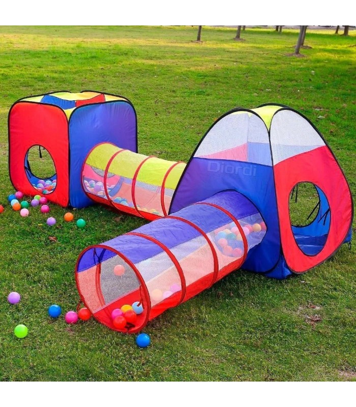 Carpa Circuito 4 En 1 Doble Túnel Juego Para Niños Unisex