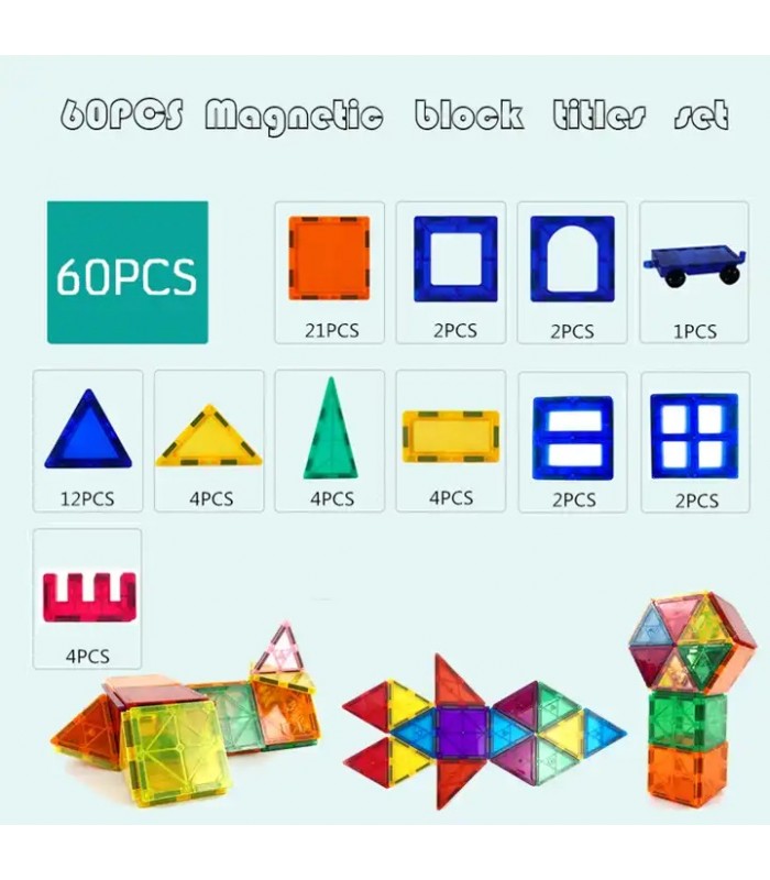 Bloques magnéticos de construcción 60 pcs