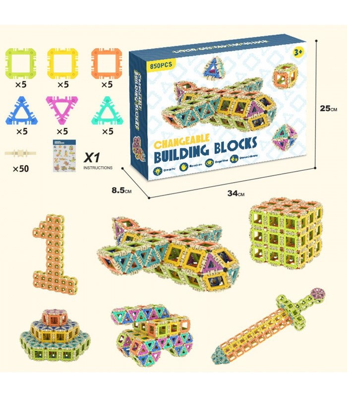 Bloques de Construccion 850 Piezas Changeable Building