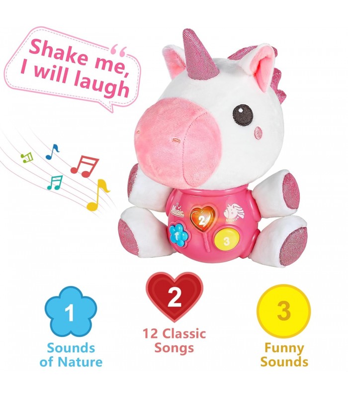 Peluche musical de unicornio para bebé