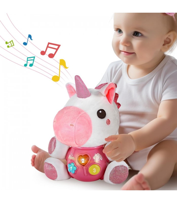 Peluche musical de unicornio para bebé