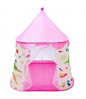Carpa Casita Armable  Estampado Dinosaurios -  Rosado