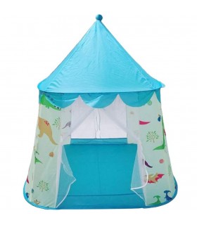 Carpa Casita Armable Estampado Dinosaurio - Celeste