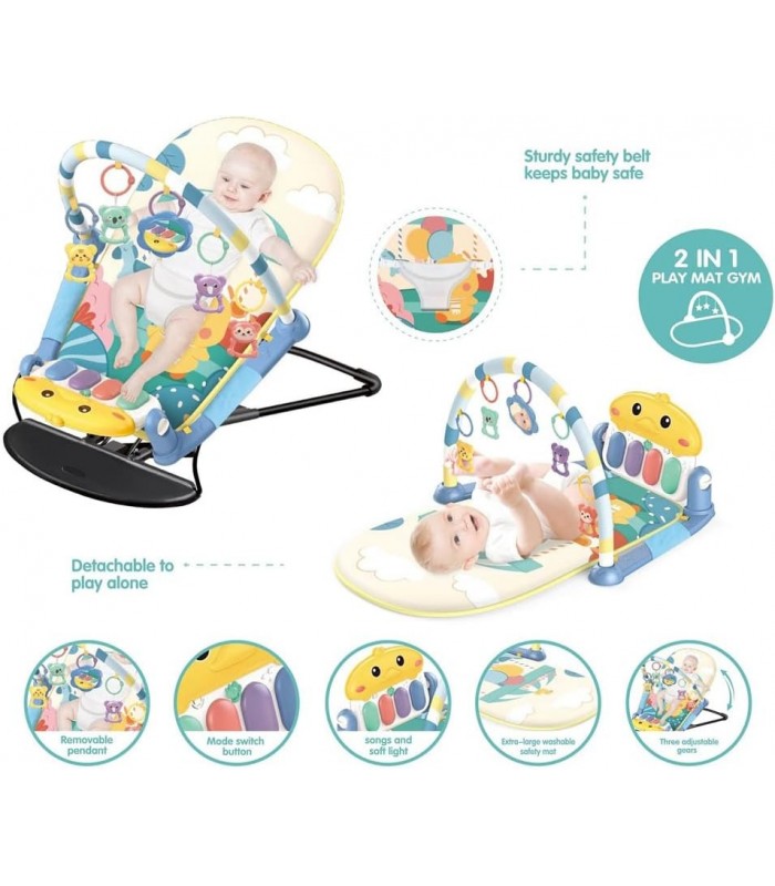 GIMNASIO MULTIFUNCIONAL DIDACTICO MECEDOR PARA BEBE 2 EN 1