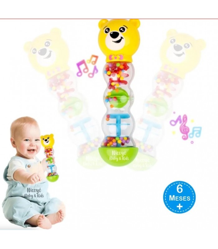 SONAJERO PALO DE LLUVIA PARA BEBÉS DISEÑO OSITO
