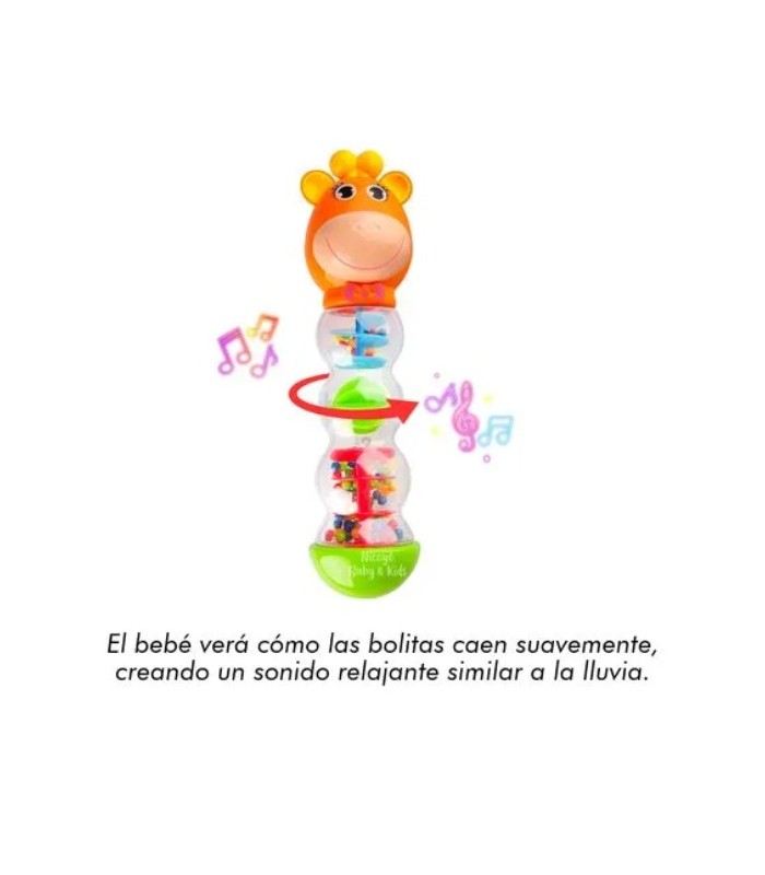 SONAJERO PALO DE LLUVIA PARA BEBÉS DISEÑO JIRAFITA