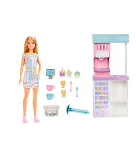 BARBIE MUÑECA BARBIE CON SET DE HELADERÍA