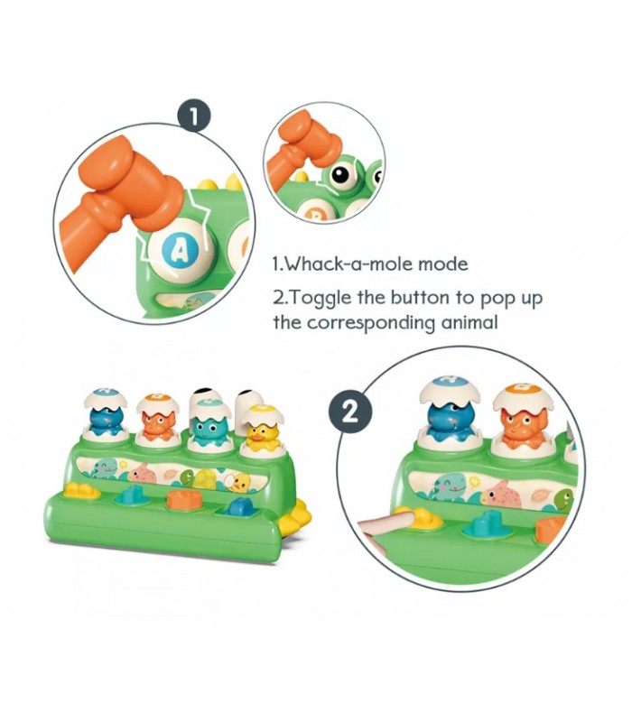POP UP ANIMALES 2 EN 1 MUSICAL CON MARTILLO MONTESSORI NIÑOS
