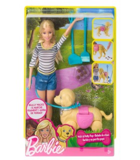 MUÑECA BARBIE PASEO PERRITOS