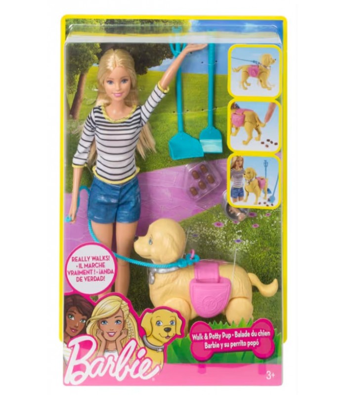 MUÑECA BARBIE PASEO PERRITOS