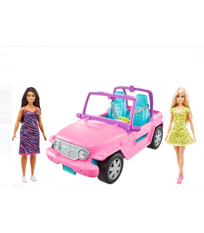 Paquete de muñeca Barbie con vehículo todoterreno y 2 muñecas
