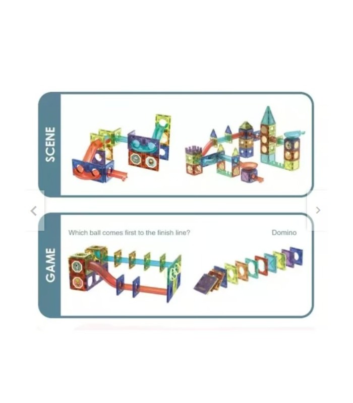 Bloque De Construcción Magnético Pista De Bola Led 75pcs