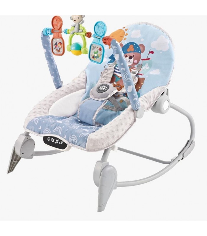 Silla Mecedora Bouncer Baby Cam Táctil Mesa de Comer Azul 2 en 1