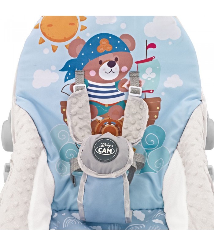 Silla Mecedora Bouncer Baby Cam Táctil Mesa de Comer Azul 2 en 1
