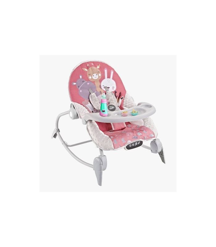 Silla Mecedora Bouncer Baby Cam Táctil Mesa de Comer Rosado 2 en 1