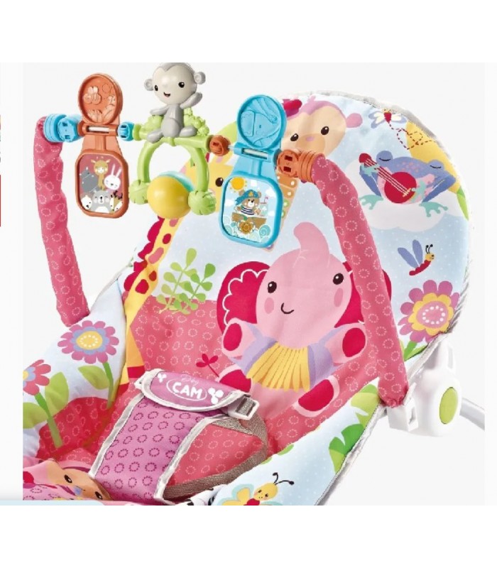Silla mecedora bouncer Baby Cam táctil 20kg fucsia