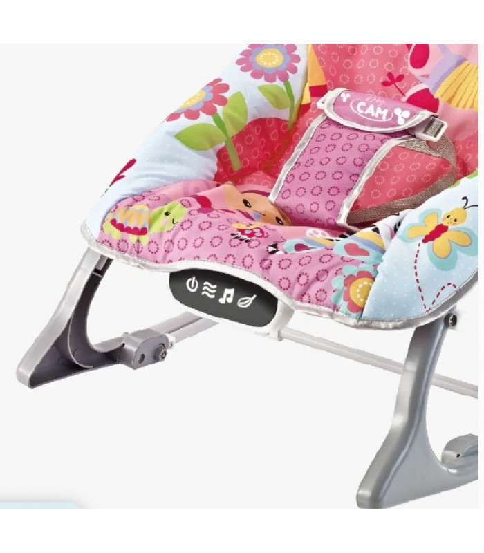 Silla mecedora bouncer Baby Cam táctil 20kg fucsia