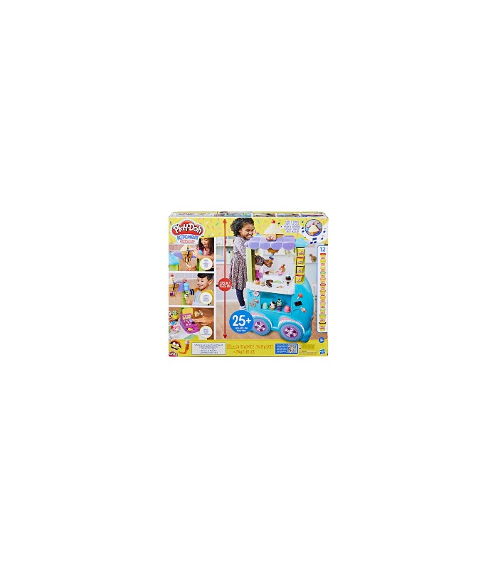 Camión de helados Play-Doh Kitchen Creations Ultimate con 27 accesorios, 12 latas, sonidos realistas