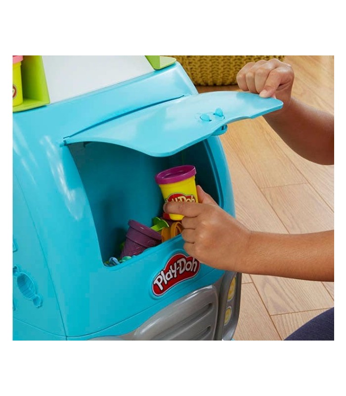 Camión de helados Play-Doh Kitchen Creations Ultimate con 27 accesorios, 12 latas, sonidos realistas