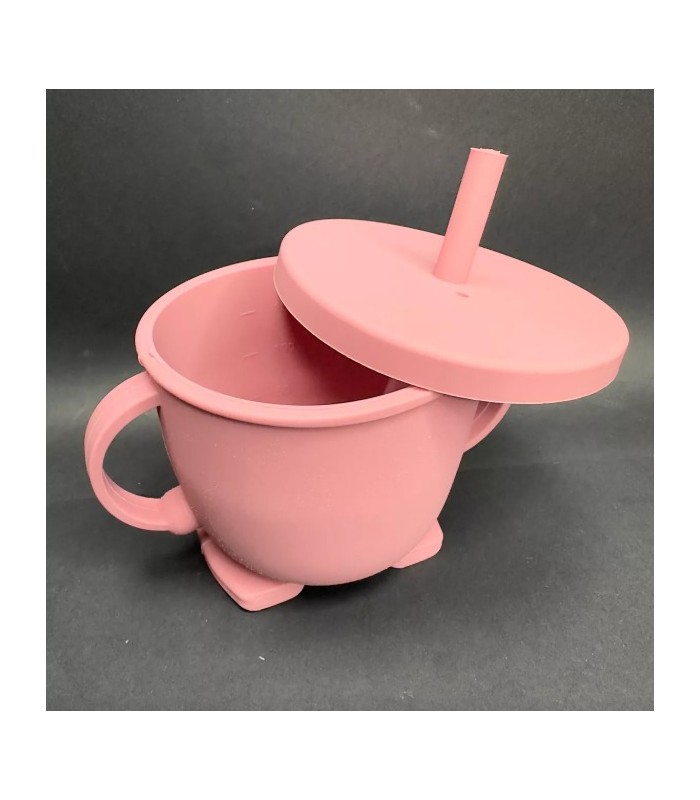Set De Alimentación Para Bebe 6 Piezas, Platos De Silicona(ROSADO)