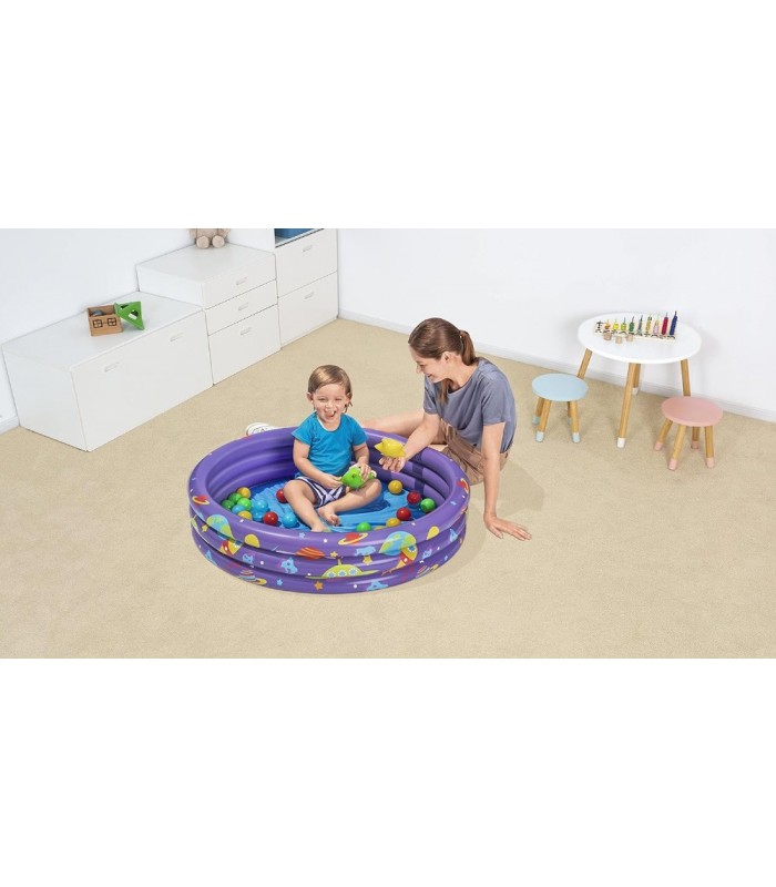 PISCINA INFLABLE BESTWAY SORPRESA INTERGALACTICA INCLUYE 50 PELOTAS MULTICOLOR 25 X 102 CM