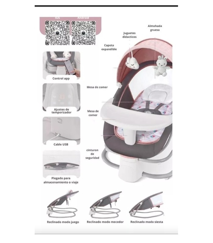 Mecedora Para Bebe Desde Recien Nacido A 36 Meses (4 en 1)