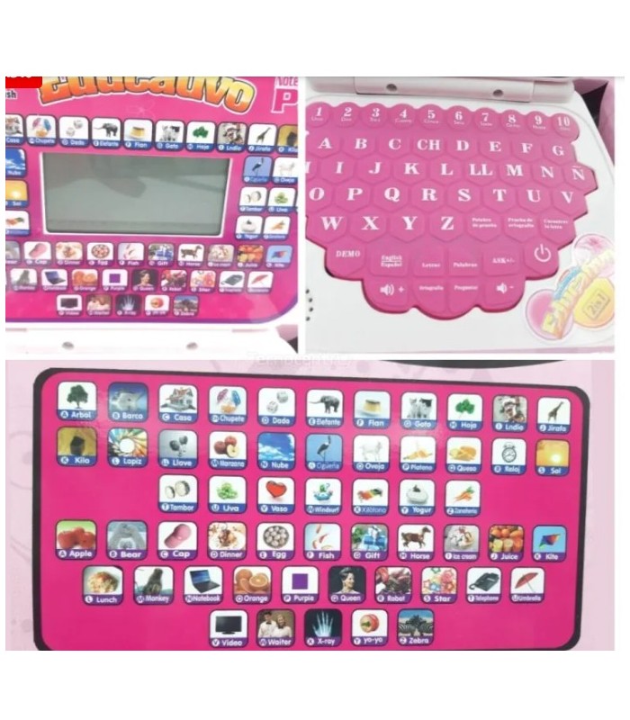 Mini Laptop Interactiva Educativa Español e Ingles