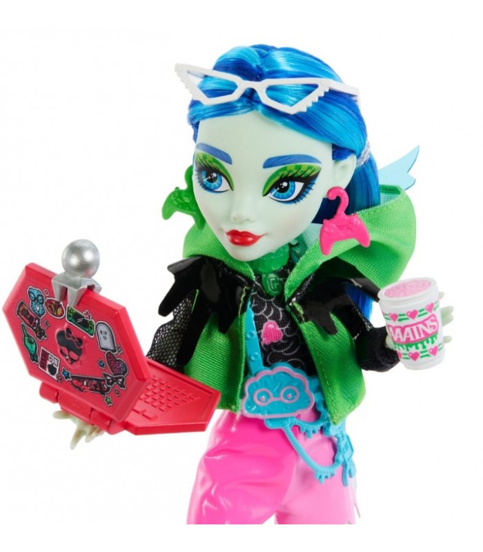 MUÑECA MONSTER HIGH GHOULIA SKULLTIMATES SECRETS SUSTOS NEÓNS TERRORÍFICO
