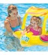 Flotador inflable amarillo con sombrilla
