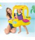 Flotador inflable amarillo con sombrilla