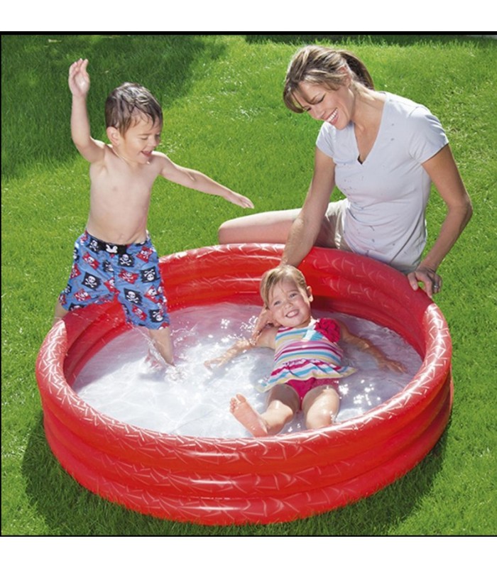 Pileta Inflable Redonda Tres Anillos ROJO