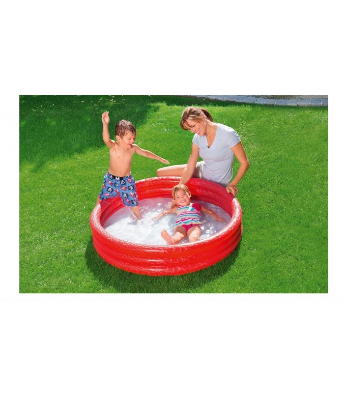 Pileta Inflable Redonda Tres Anillos ROJO