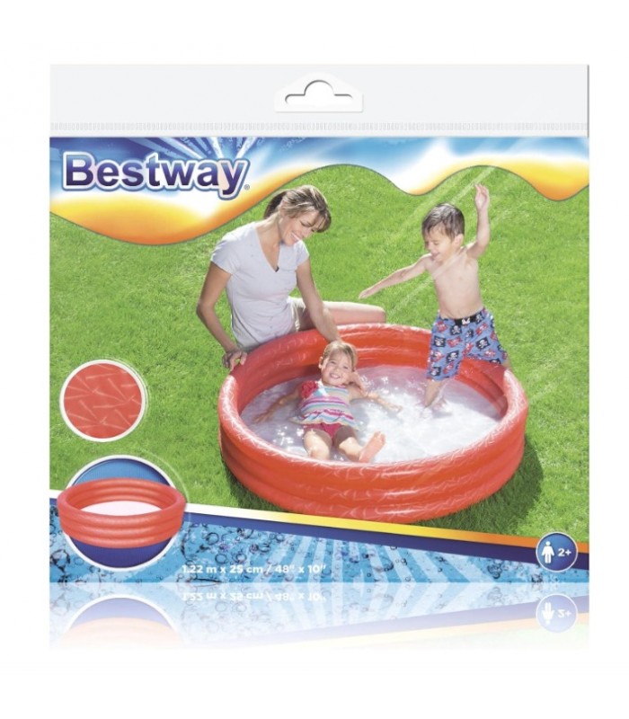 Pileta Inflable Redonda Tres Anillos ROJO